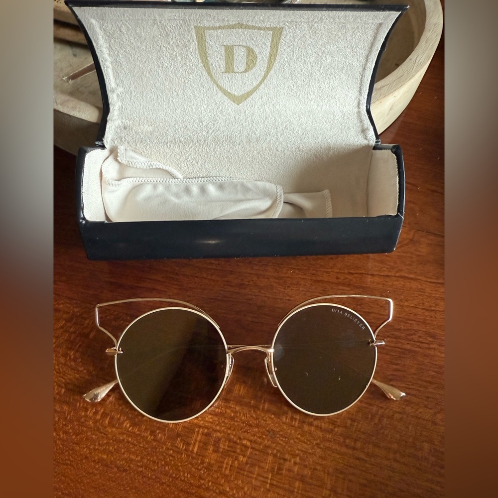 DITA Gold Cat-Eye Sunglasses